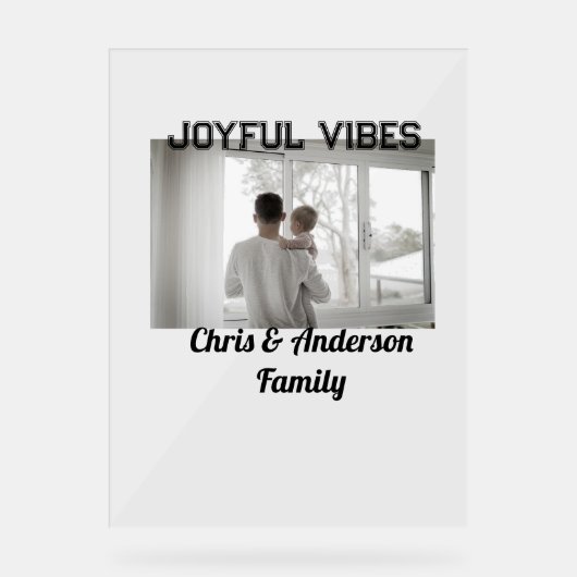 Joyful Vibes vader zoon familie kerstvakantie p Acryl Bord (Voorkant)