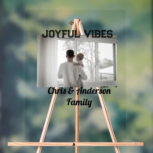 Joyful Vibes vader zoon familie kerstvakantie p Acryl Bord (Neutraal)