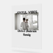 Joyful Vibes vader zoon familie kerstvakantie p Acryl Bord (Hoek)