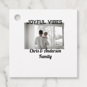 Joyful Vibes vader zoon familie kerstvakantie p Bedankjes Labels