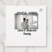 Joyful Vibes vader zoon familie kerstvakantie p Bedankjes Labels (Achterkant)