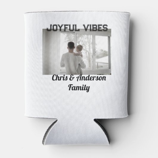 Joyful Vibes vader zoon familie kerstvakantie p Blikjeskoeler (Voorkant)