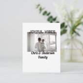 Joyful Vibes vader zoon familie kerstvakantie p Briefkaart (Staand voorkant)