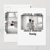 Joyful Vibes vader zoon familie kerstvakantie p Briefkaart (Voorkant / Achterkant)
