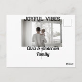 Joyful Vibes vader zoon familie kerstvakantie p Briefkaart (Achterkant)