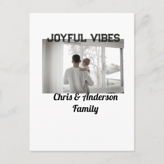 Joyful Vibes vader zoon familie kerstvakantie p Briefkaart (Voorkant)