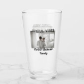 Joyful Vibes vader zoon familie kerstvakantie p Glas (Achterkant)