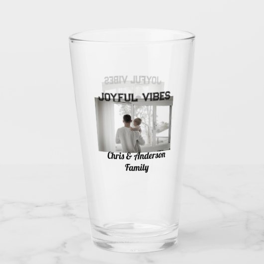 Joyful Vibes vader zoon familie kerstvakantie p Glas (Voorkant)