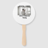 Joyful Vibes vader zoon familie kerstvakantie p Handwaaier (Achterkant)