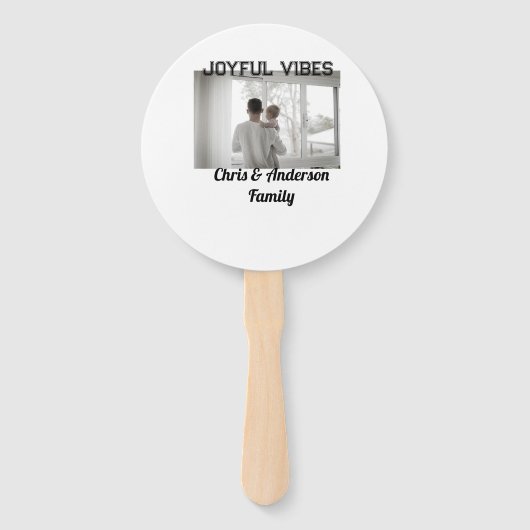 Joyful Vibes vader zoon familie kerstvakantie p Handwaaier (Voorkant)