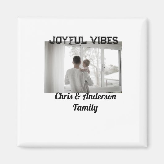 Joyful Vibes vader zoon familie kerstvakantie p Magneet (Voorkant)