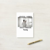 Joyful Vibes vader zoon familie kerstvakantie p Post-it® Notes (Op bureau)