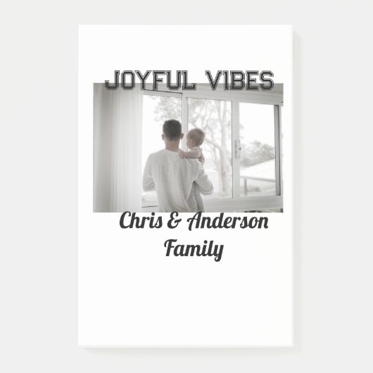 Joyful Vibes vader zoon familie kerstvakantie p Post-it® Notes (Voorkant)