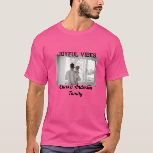 Joyful Vibes vader zoon familie kerstvakantie p T-shirt (Voorkant)