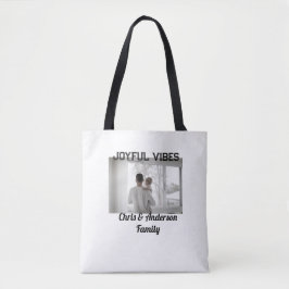 Joyful Vibes vader zoon familie kerstvakantie p Tote Bag