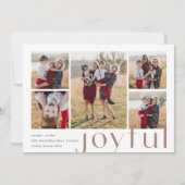 Joyful Vijf | Holiday Foto Collage Kaart | Aarde (Voorkant)