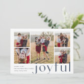 Joyful Vijf | Holiday Foto Collage Kaart | Leistee (Staand voorkant)