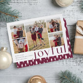 Joyful Vijf | Holiday Photo Collage Card | Plum Feestdagenkaart