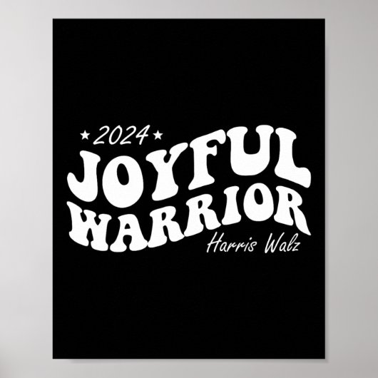 Joyful Warrior Kamala Harris Tim Walz 2024 Groovy Poster (Voorkant)