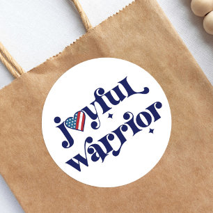 Joyful Warrior Navy Type USA Vlag Hart Patriottisc Ronde Sticker