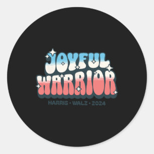 Joyful Warrior voor Kamala Harris Tim Walz 2024 Ha Ronde Sticker