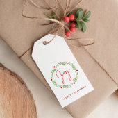 Joyful Waterverf Kerstmis Cadeaulabel