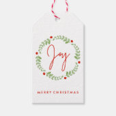 Joyful Waterverf Kerstmis Cadeaulabel (Voorkant)