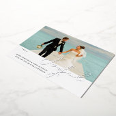 Joyful Wedding Mr & Mrs First Kerstfoto Folie Uitnodiging (Gedraaid)