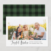 Joyful wenst Moderne Manuscript Minimale Foto Feestdagenkaart (Voorkant / Achterkant)