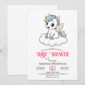 Joyful Whimsy Eenhoorn Baby shower Kaart (Voorkant / Achterkant)