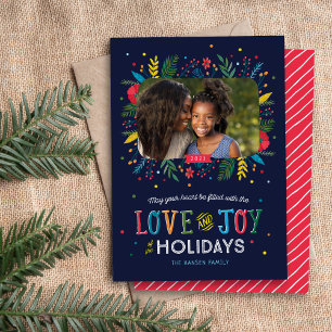 Joyful Whimsy Holiday-fotokaart Feestdagenkaart