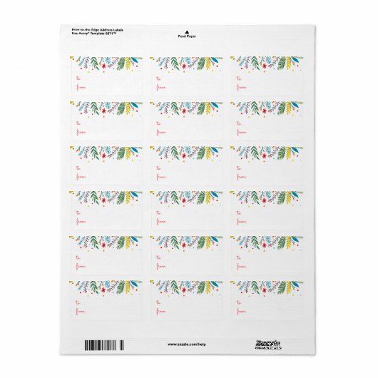 Joyful Whimsy Holiday Gift Labels (Full Sheet)