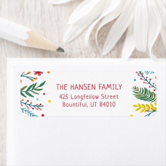 Joyful Whimsy Holiday Return Address Labels (Insitu)