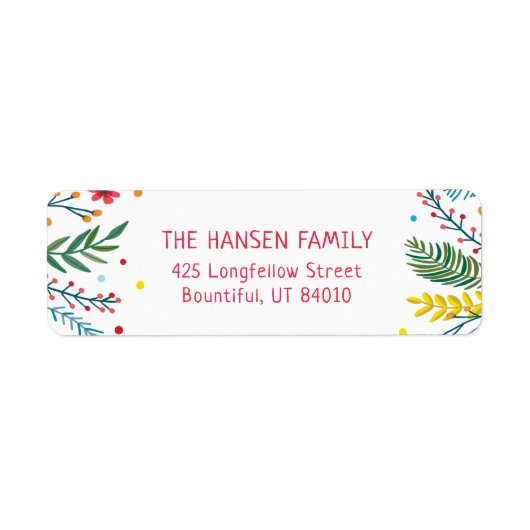 Joyful Whimsy Holiday Return Address Labels (Voorkant)