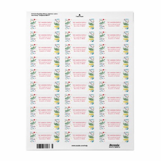 Joyful Whimsy Holiday Return Address Labels (Full Sheet)