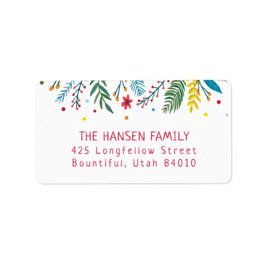Joyful Whimsy Holiday Return Address Labels (Voorkant)