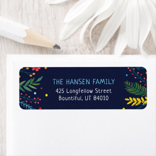 Joyful Whimsy Holiday Return Address Labels (Insitu)