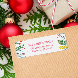 Joyful Whimsy Holiday Return Address Labels