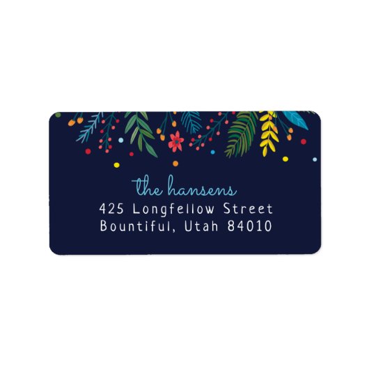Joyful Whimsy Holiday Return Address Labels (Voorkant)