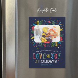Joyful Whimsy Magnetic Holiday-fotokaart