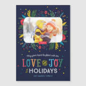 Joyful Whimsy Magnetic Holiday-fotokaart (Voorkant)