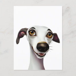 Joyful Whippet - Een Cartoon Stijlkunstwerk Briefkaart