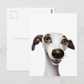 Joyful Whippet - Een Cartoon Stijlkunstwerk Briefkaart (Voorkant / Achterkant)