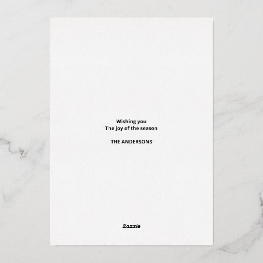 Joyful White Photo Overlay Chic Gold Folie Feestdagenkaart (Achterkant)