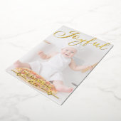Joyful White Photo Overlay Chic Gold Folie Feestdagenkaart (Gedraaid)