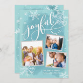 Joyful Wishes 3 Multi-Photo Collage Feestdagenkaart (Voorkant / Achterkant)