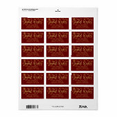 Joyful Wishes Faux Gold & Burgundy Holiday Adres Etiket (Full Sheet)