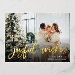 Joyful Wishes Folie Holiday Postcar Folie Feestdagen Briefkaart<br><div class="desc">Veel plezier.</div>