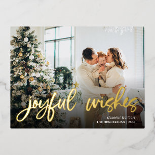 Joyful Wishes Folie Holiday Postcar Folie Feestdagen Briefkaart