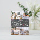 Joyful Wishes Holiday Photo Collage Briefkaart (Staand voorkant)